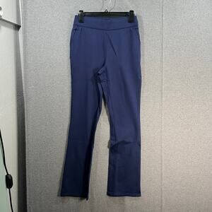 Denim & Co. Ponte Lightly Bootcut Pull On Pant Navy, X-Small
